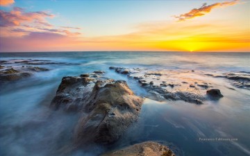 De Photos réalistes œuvres - Sunset Seashore peinture à partir de Photos à Art